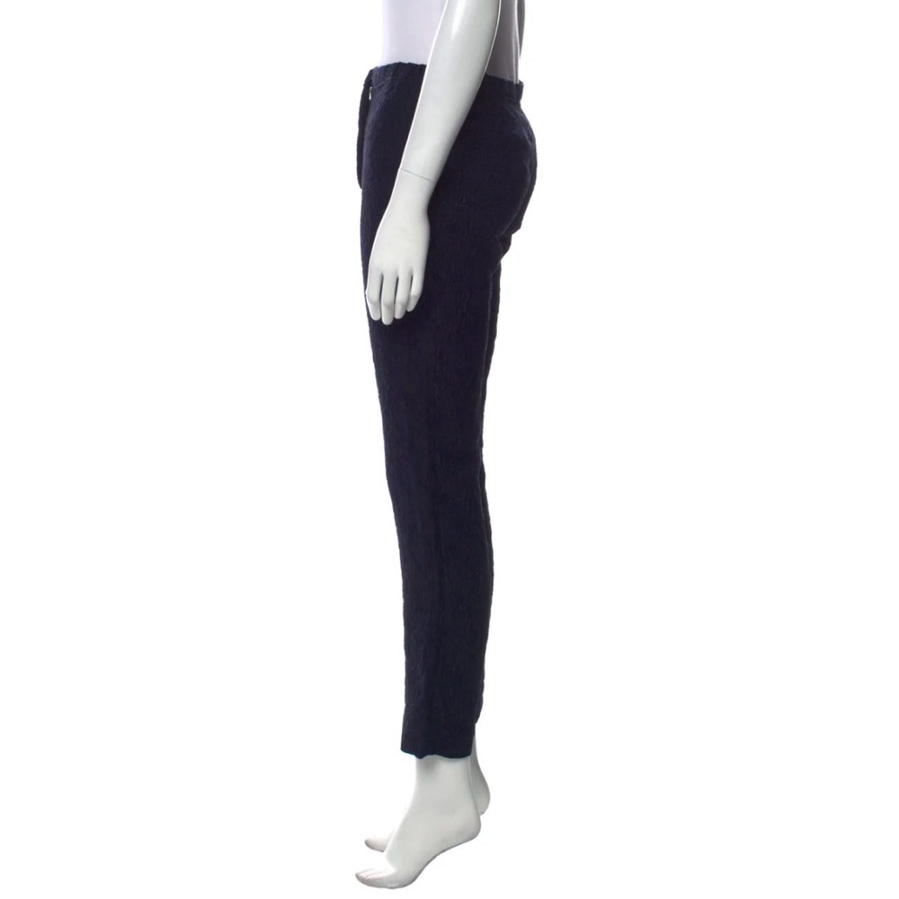 Nina Ricci Midnight Blue Floral Lace Textured Slacks - Picture 7 of 8